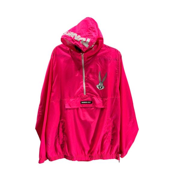 Members Only windbreaker looney tunes Women's XL pink pullover jacket Bugs Bunny - Picture 12 of 12